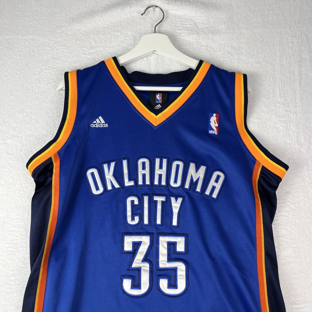 Oklahoma City Thunder Baseball Jersey Mens Medium Blue #35 Kevin Durant Adidas